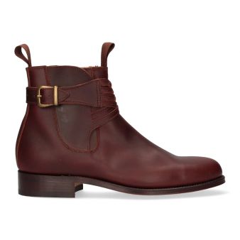 Short boot with crossed...