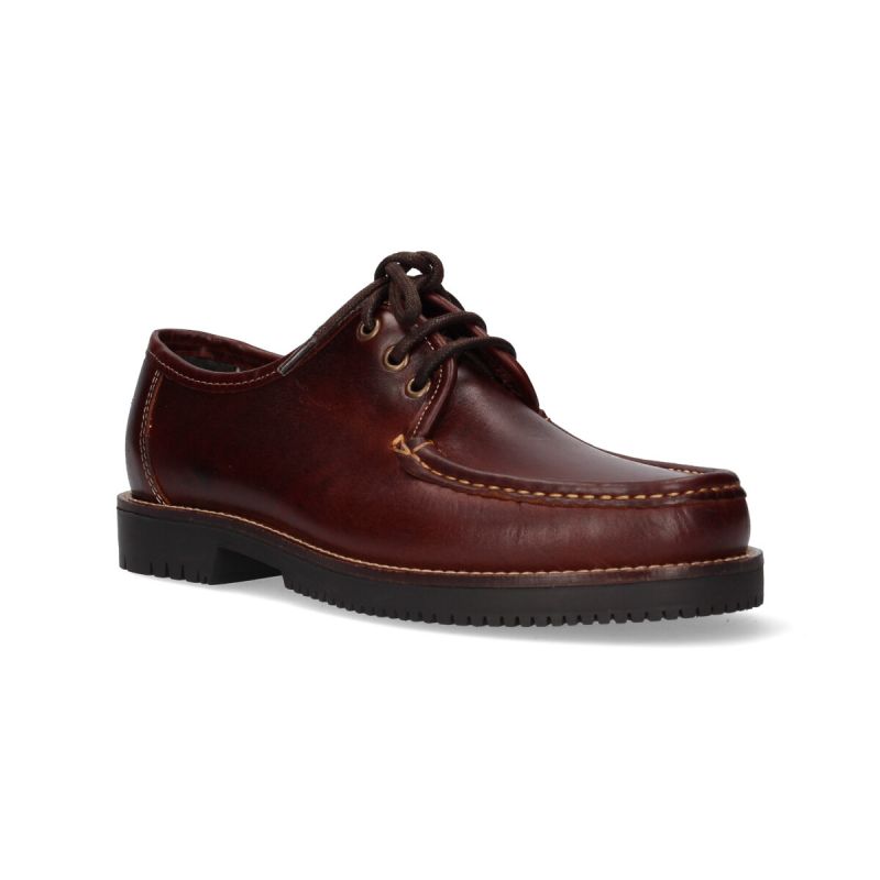 Brown lace-up moccasin