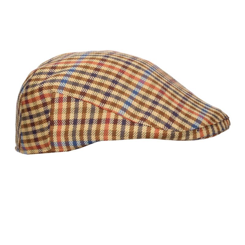 Casquette campera à carreaux camel