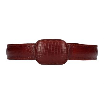 Ceinture gravée marron