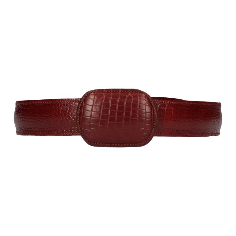 Ceinture gravée marron