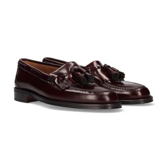Burgundy Loafer with Tassels and Fringes