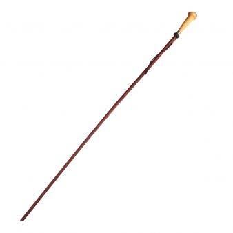 Cravache en jonc avec pommeau en bois
