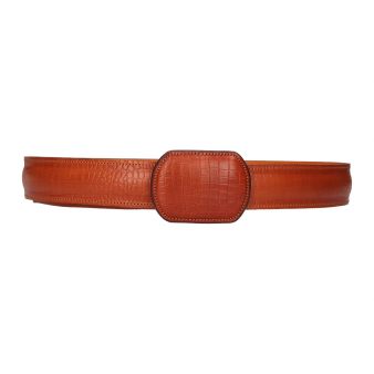 Ceinture gravée marron clair