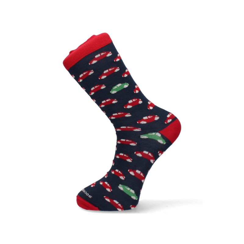 Chaussettes bleues avec motif voitures
