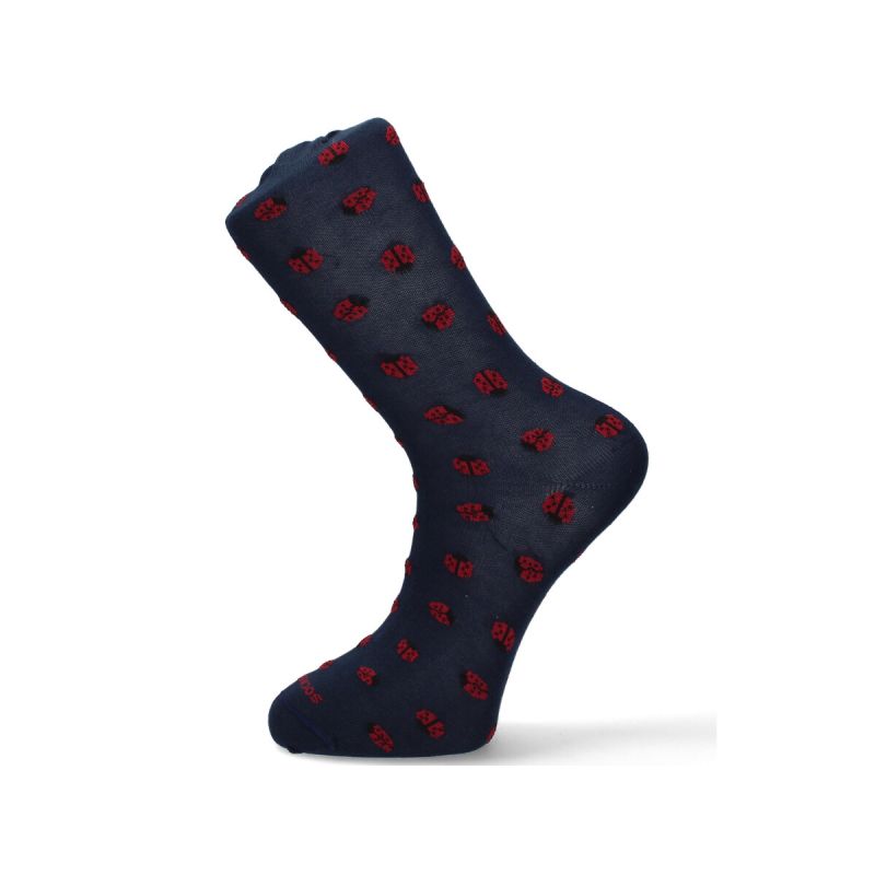 Chaussettes marines avec coccinelles