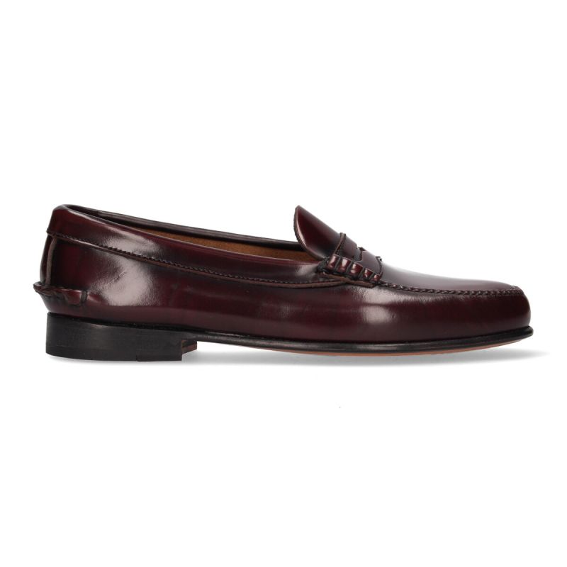 Moccasin with burgundy shoe mask