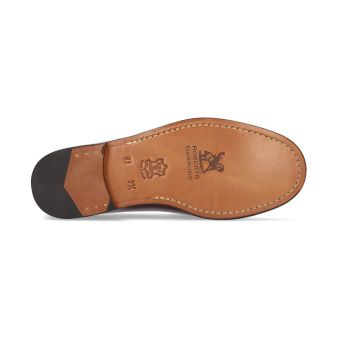 Mocassin avec antifas bordeaux semelle en cuir