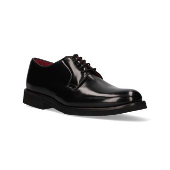 Blucher en cuir noir semelle en caoutchouc