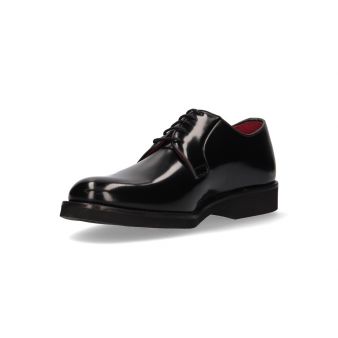 Blucher en cuir noir semelle en caoutchouc