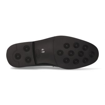 Blucher en cuir noir semelle en caoutchouc