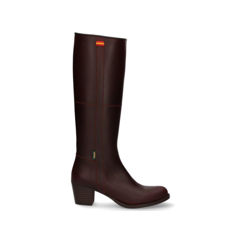 Bota campera cremallera tacón café Valverde del Camino