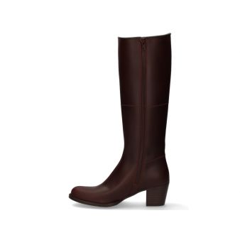 Cowboy boot with brown heel and zipper