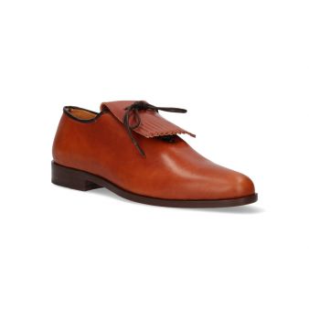 Chaussure anglaise femme avec franges bronze
