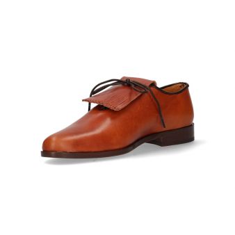 Chaussure anglaise femme avec franges bronze