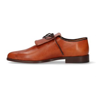 Chaussure anglaise femme avec franges bronze