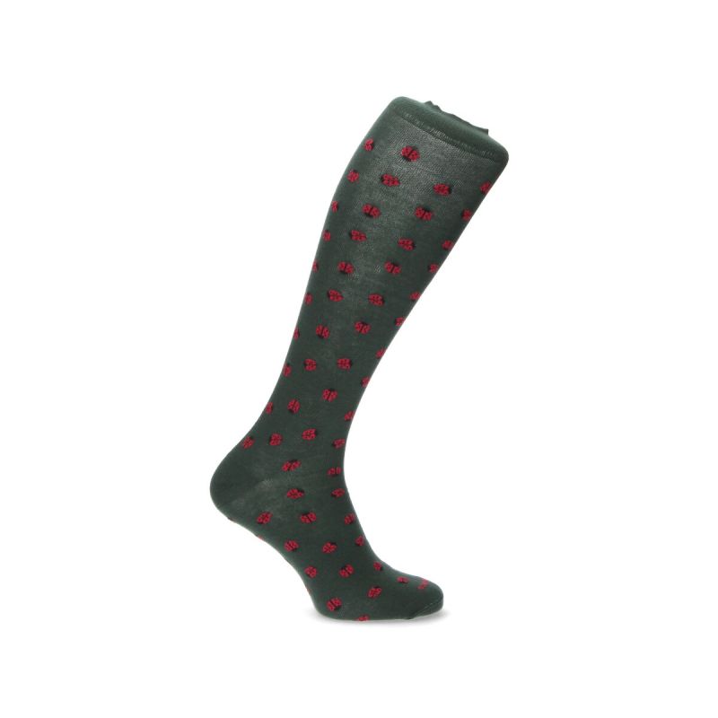 Chaussettes vertes avec coccinelles