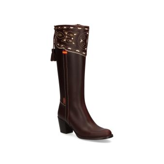 Knee-high sequinned boots (Cartuja model)  with tassels heel Valverde del Camino
