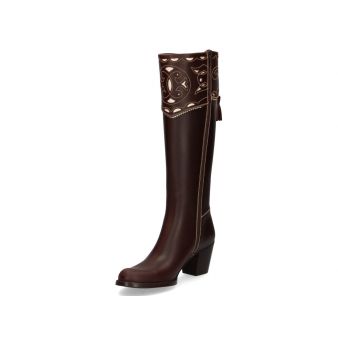 Knee-high sequinned boots (Cartuja model)  with tassels heel Valverde del Camino