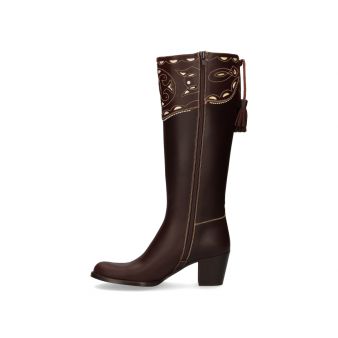 Knee-high sequinned boots (Cartuja model)  with tassels heel Valverde del Camino