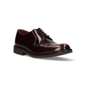 Blucher en cuir bordeaux semelle en caoutchouc