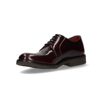 Blucher en cuir bordeaux semelle en caoutchouc