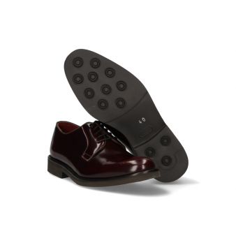 Blucher en cuir bordeaux semelle en caoutchouc