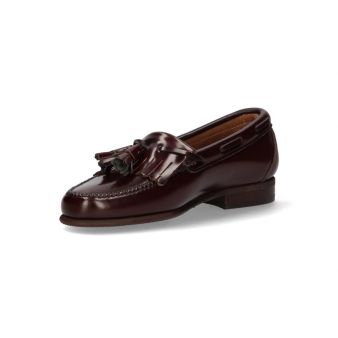 Mocassin avec franges et pompons bordeaux