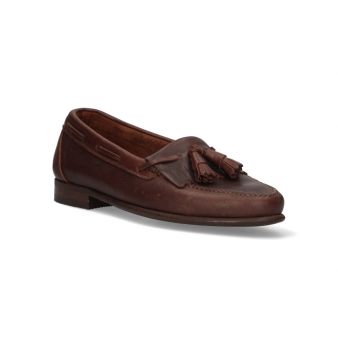 Brown fringed moccasin with...
