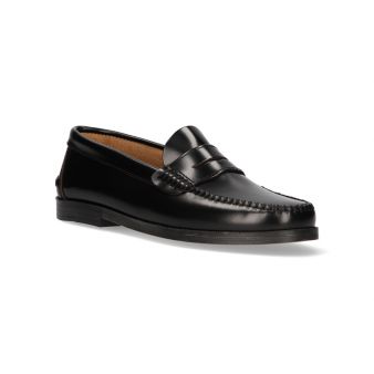 Mocassin avec antifas noir semelle en caoutchouc
