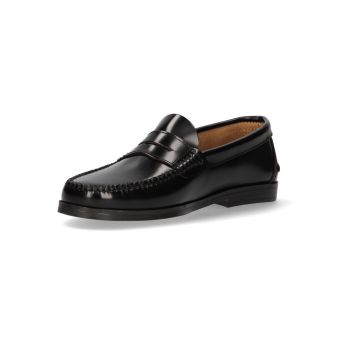 Mocassin avec antifas noir semelle en caoutchouc