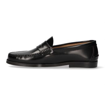 Mocassin avec antifas noir semelle en caoutchouc
