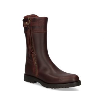 Bota de caça em couro de cano médio