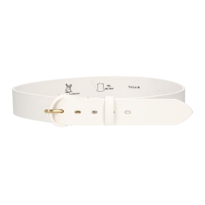 Ceinture en vaquetilla blanche avec boucle baticola