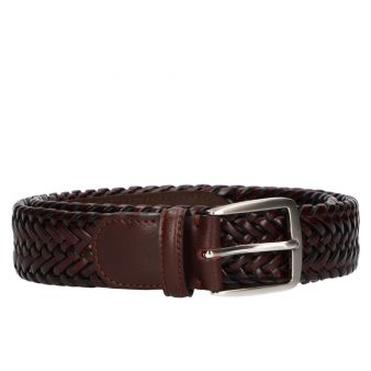 Ceinture tressée marron