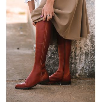 Hazelnut colour riding boot with zipper Valverde del Camino