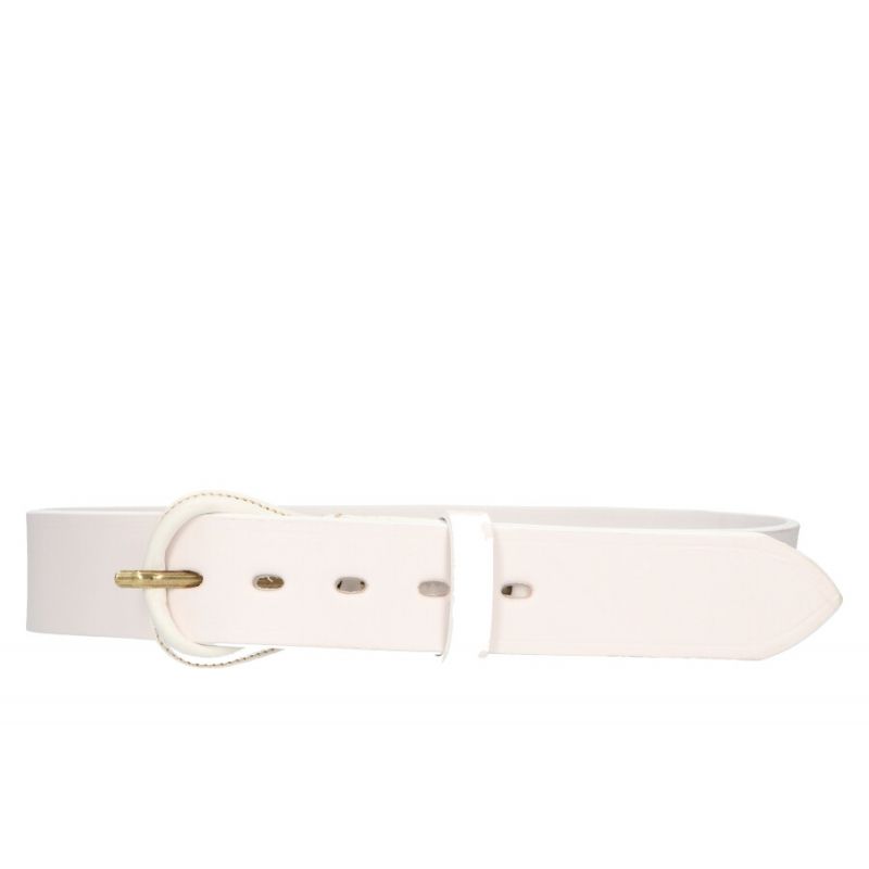 Ceinture large blanche avec motif ananas et dessin boucle baticola