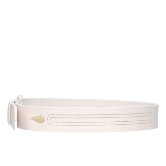 Ceinture large blanche avec motif ananas et dessin boucle baticola
