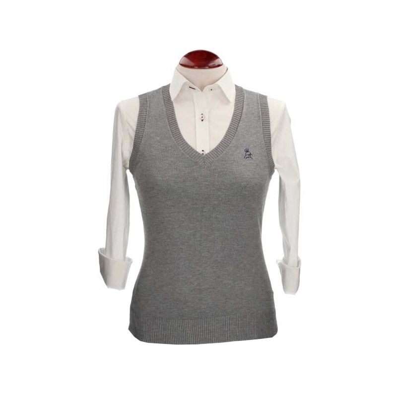 Pull sans manches gris