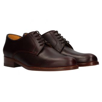 Zapato con cordones ternera marrón oscuro Valverde del Camino