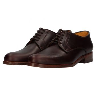 Zapato con cordones ternera marrón oscuro Valverde del Camino