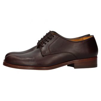 Zapato con cordones ternera marrón oscuro Valverde del Camino