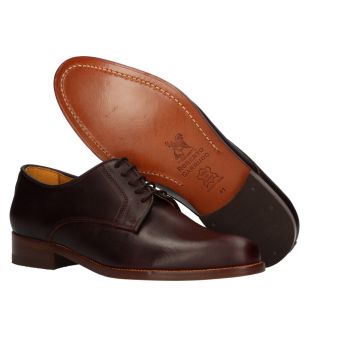 Zapato con cordones ternera marrón oscuro Valverde del Camino
