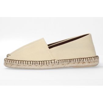 Brown camping sneaker in canvas with brown topstitching