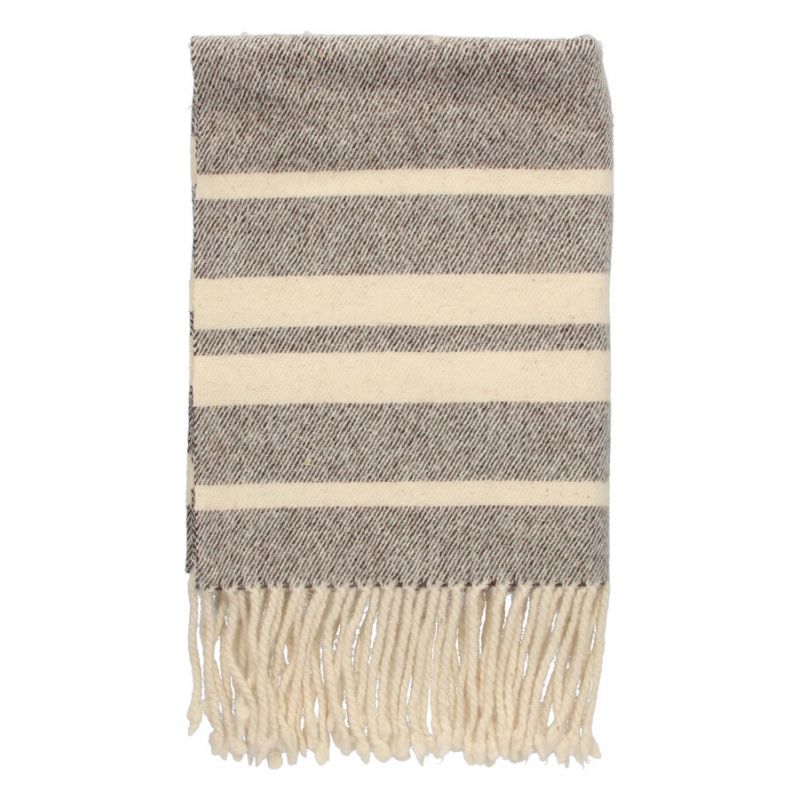 Woollen footrest blanket without pocket in light oak tone