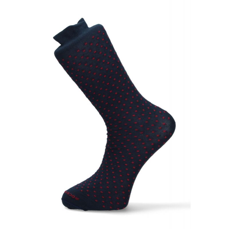 Blue red knitted sock