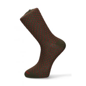 Chaussettes vertes avec carreaux rouges