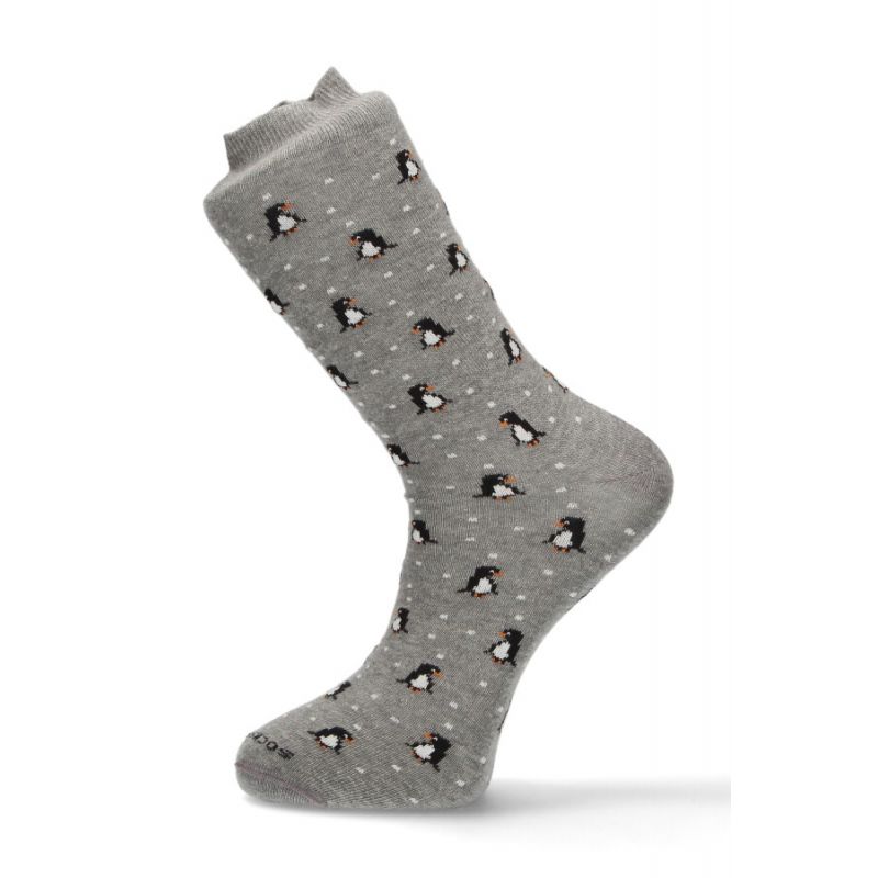 Chaussettes grises avec pingouins