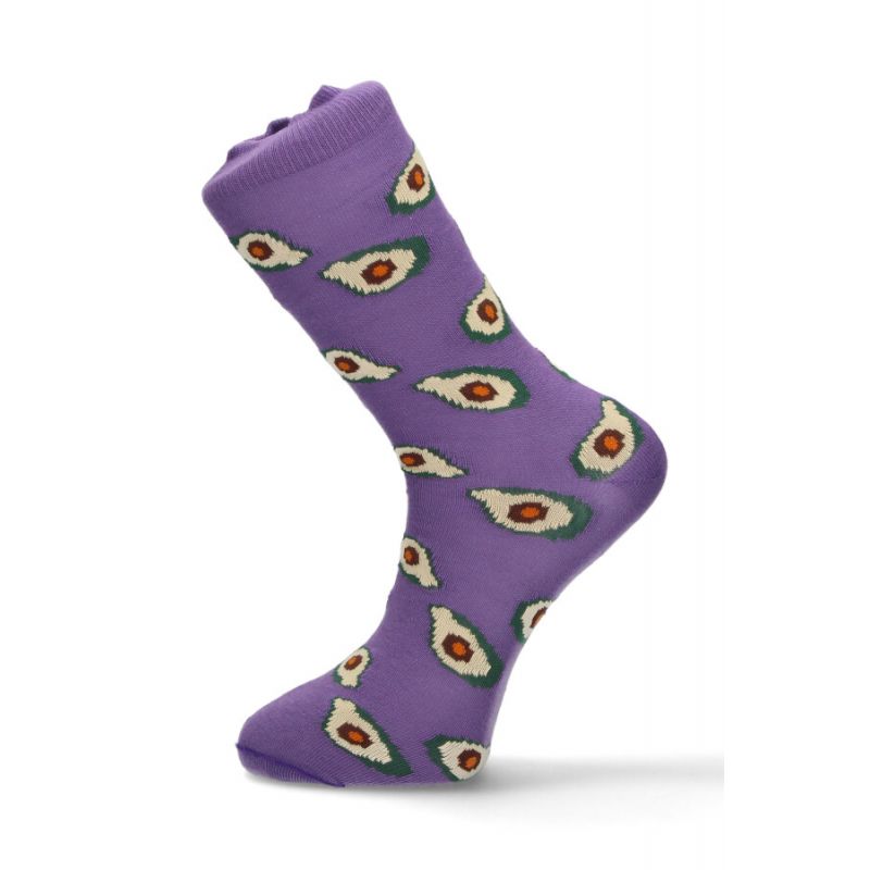 Chaussettes lilas avec motifs avocat