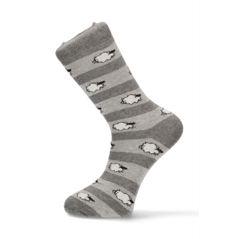Chaussettes grises avec motifs moutons